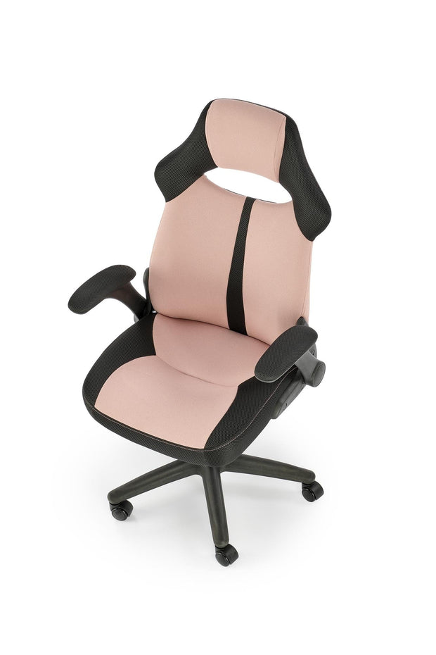 Scaun gaming tapitat cu stofa, Bloom Roz / Negru, l65xA60xH110-120 cm (1)