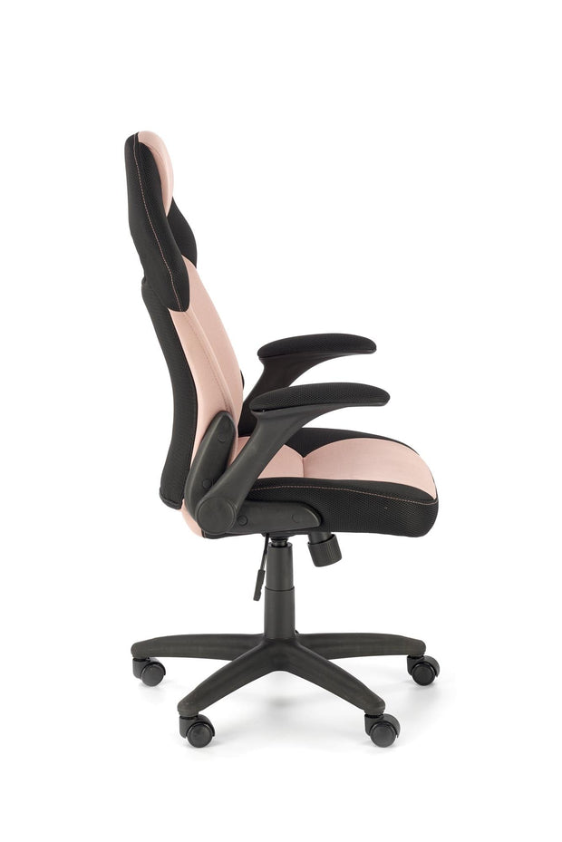 Scaun gaming tapitat cu stofa, Bloom Roz / Negru, l65xA60xH110-120 cm (3)