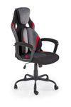 Scaun gaming tapitat cu stofa, Jensen Negru / Gri /Rosu, l65xA70xH115-125 cm