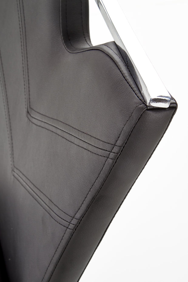 Halmar Scaun metalic tapitat cu piele ecologica Kai-224 Black