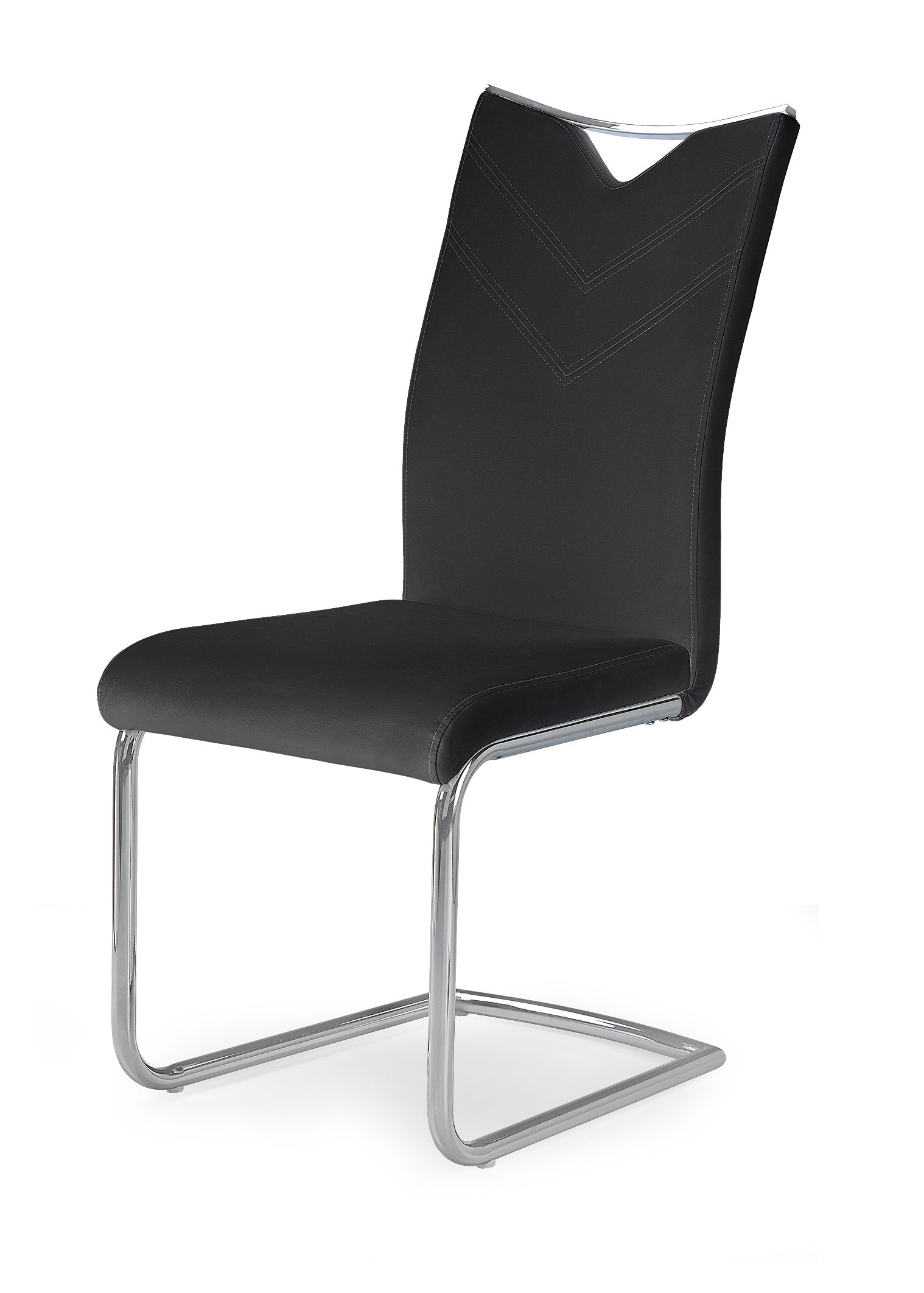 Scaun metalic tapitat cu piele ecologica Kai-224 Black