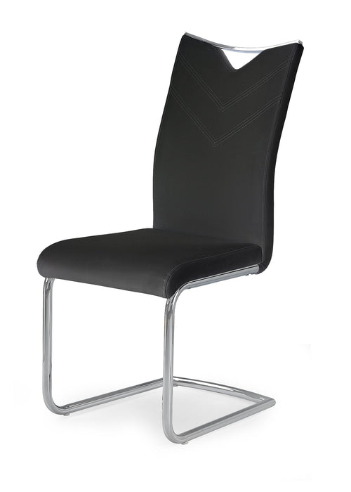 Scaun metalic tapitat cu piele ecologica Kai-224 Black