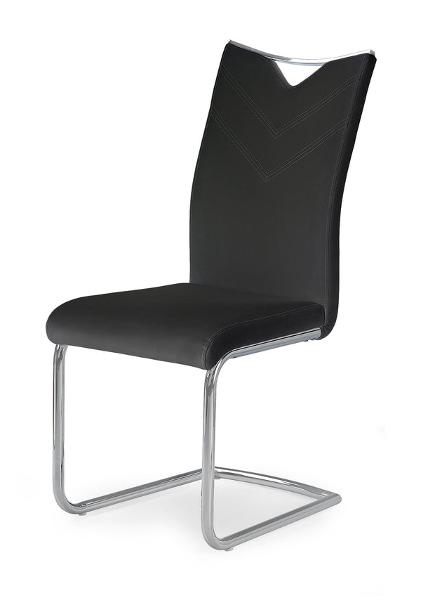 Scaun metalic tapitat cu piele ecologica Kai-224 Black