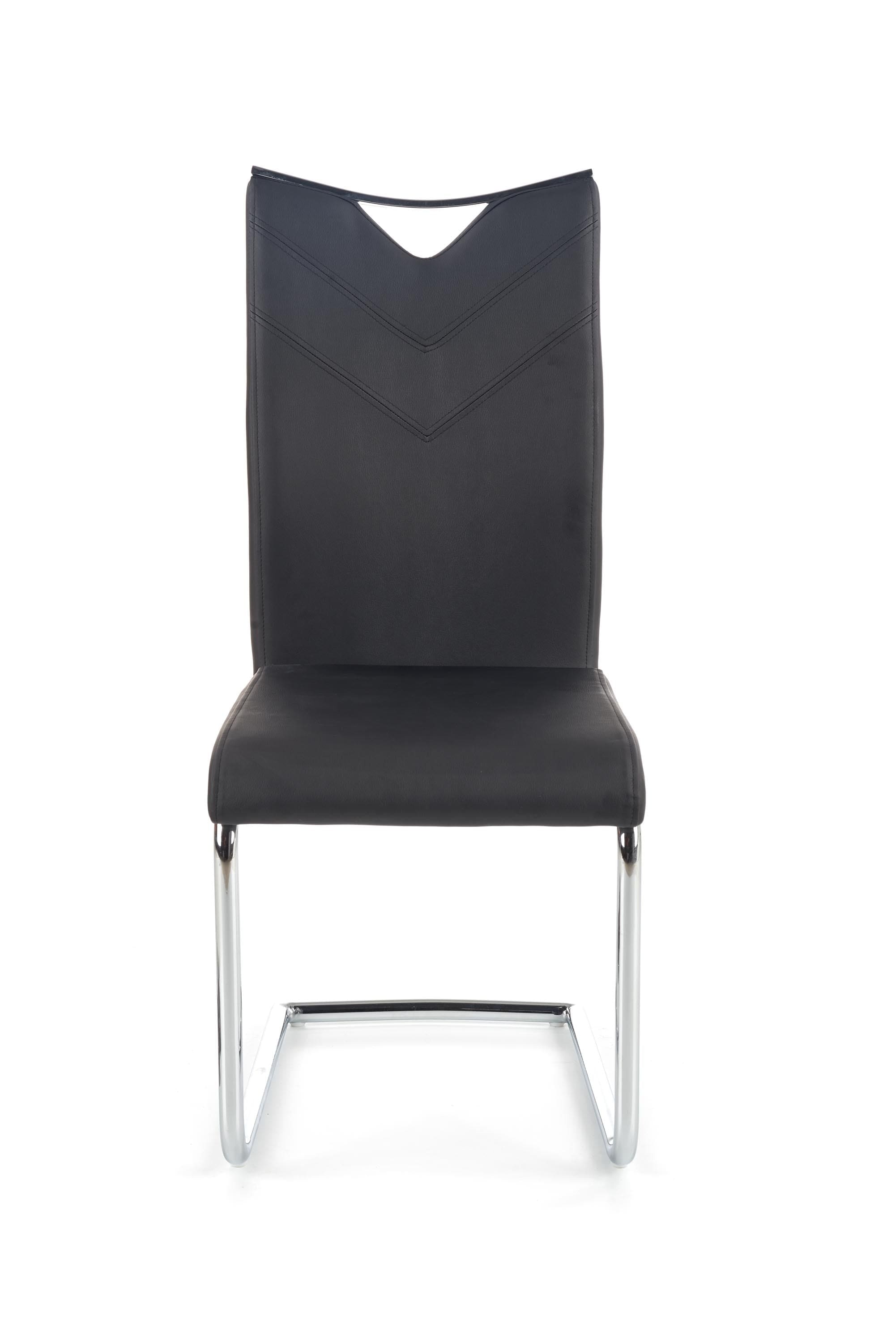 Scaun metalic tapitat cu piele ecologica Kai-224 Black (2)