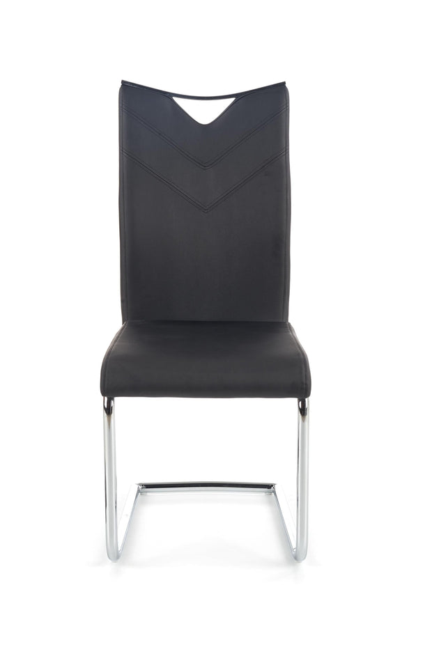 Scaun metalic tapitat cu piele ecologica Kai-224 Black (2)