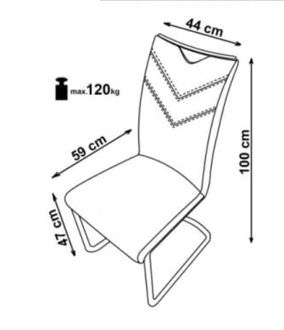 Halmar Scaun metalic tapitat cu piele ecologica Kai-224 Cappuccino