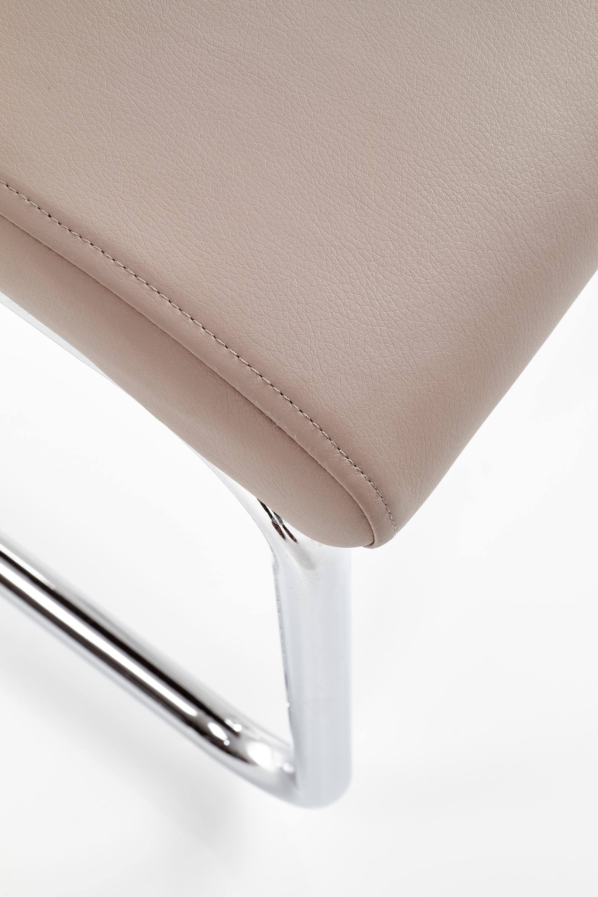 Scaun metalic tapitat cu piele ecologica Kai-224 Cappuccino (6)