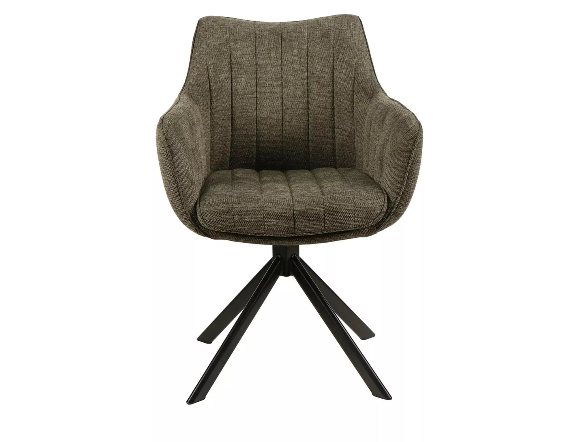 Scaun rotativ tapitat cu stofa si picioare metalice, Azalia Brego Verde / Negru, l61xA44xH86 cm (2)