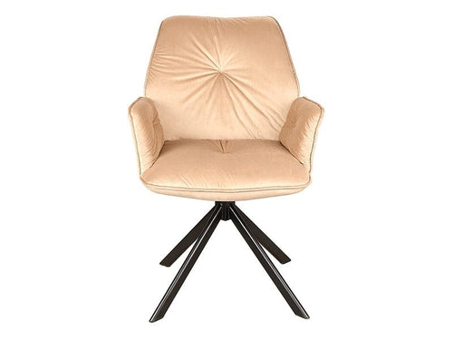 Signal Scaun rotativ tapitat cu stofa si picioare metalice, Bogoda II Velvet Bej / Negru, l60xA45xH89 cm