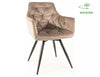 Scaun rotativ tapitat cu stofa si picioare metalice, Mango Velvet Bej Inchis / Negru, l57xA45xH83 cm