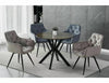 Scaun rotativ tapitat cu stofa si picioare metalice, Mango Velvet Bej Inchis / Negru, l57xA45xH83 cm (1)