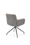 Halmar Scaun rotativ tapitat cu stofa si piele ecologica, picioare metalice, Kai-523 Gri / Negru, l61xA61xH85 cm