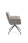 Halmar Scaun rotativ tapitat cu stofa si piele ecologica, picioare metalice, Kai-523 Gri / Negru, l61xA61xH85 cm