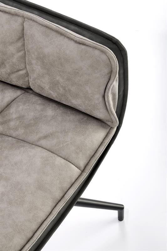 Halmar Scaun rotativ tapitat cu stofa si piele ecologica, picioare metalice, Kai-523 Gri / Negru, l61xA61xH85 cm