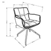 Halmar Scaun rotativ tapitat cu stofa si piele ecologica, picioare metalice, Kai-523 Gri / Negru, l61xA61xH85 cm