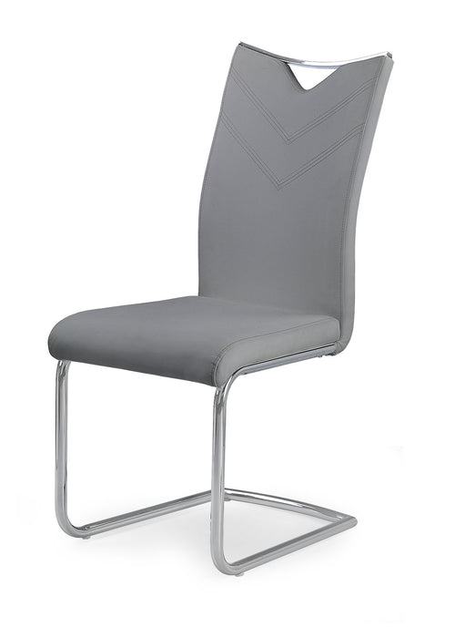 Halmar Scaun tapitat cu piele ecologica, cu picioare metalice Kai-224 Grey, l44xA59xH100 cm