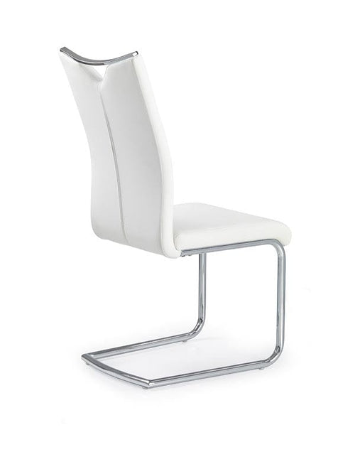 Halmar Scaun tapitat cu piele ecologica, cu picioare metalice Kai-224 White, l44xA59xH100 cm