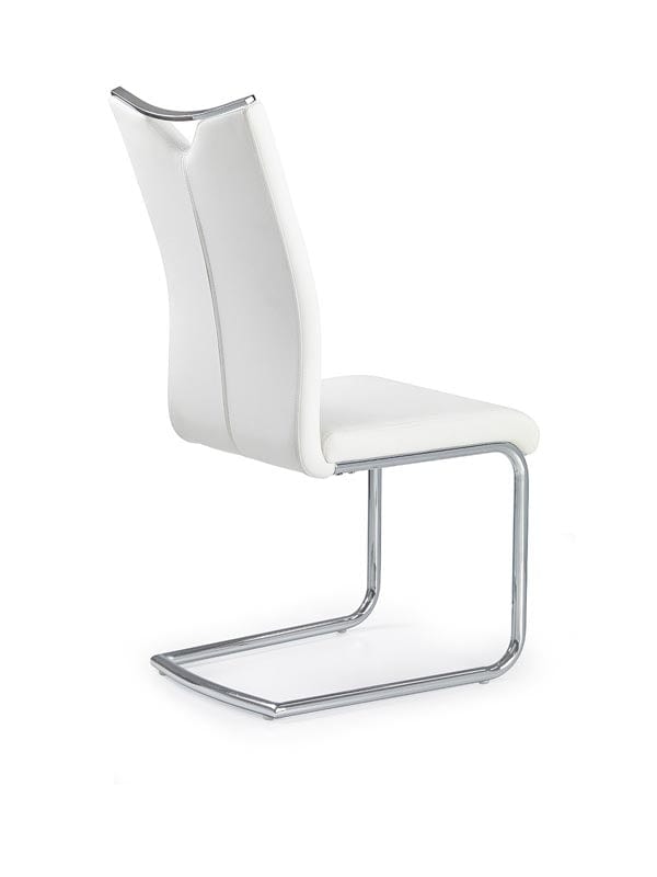 Halmar Scaun tapitat cu piele ecologica, cu picioare metalice Kai-224 White, l44xA59xH100 cm
