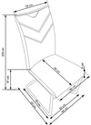 Halmar Scaun tapitat cu piele ecologica, cu picioare metalice Kai-224 White, l44xA59xH100 cm
