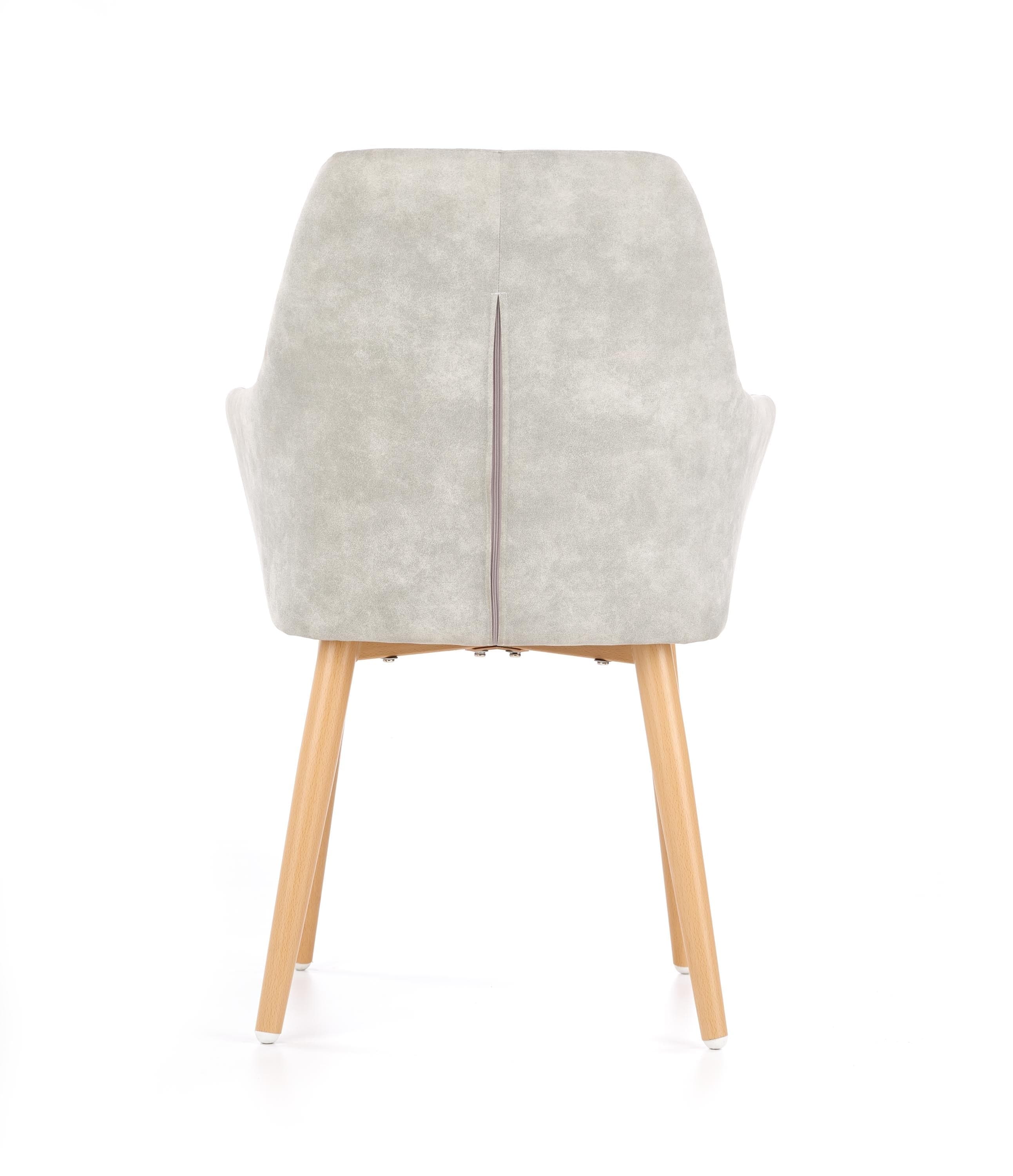 Halmar Scaun tapitat cu piele ecologica, cu picioare metalice Kai-287 Gri, l58xA61xH85 cm