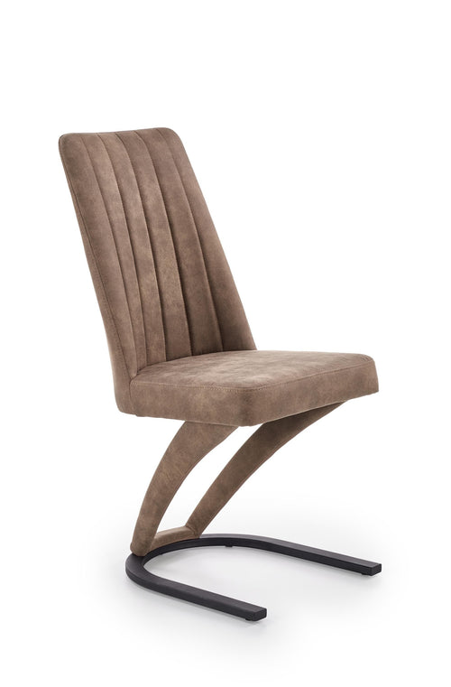 Halmar Scaun tapitat cu piele ecologica, cu picioare metalice Kai-338 Maro, l46xA61xH98 cm