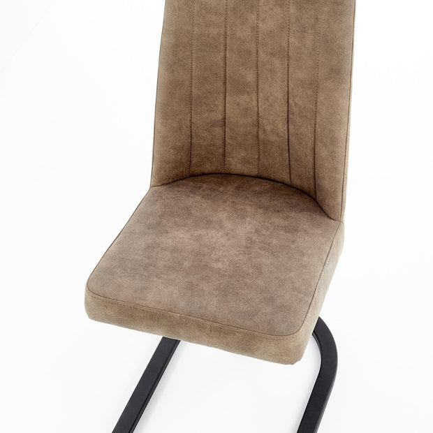 Halmar Scaun tapitat cu piele ecologica, cu picioare metalice Kai-338 Maro, l46xA61xH98 cm