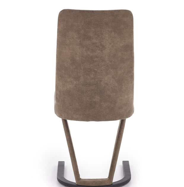 Scaun tapitat cu piele ecologica, cu picioare metalice Kai-338 Maro, l46xA61xH98 cm (5)