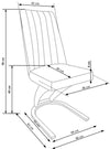 Halmar Scaun tapitat cu piele ecologica, cu picioare metalice Kai-338 Maro, l46xA61xH98 cm