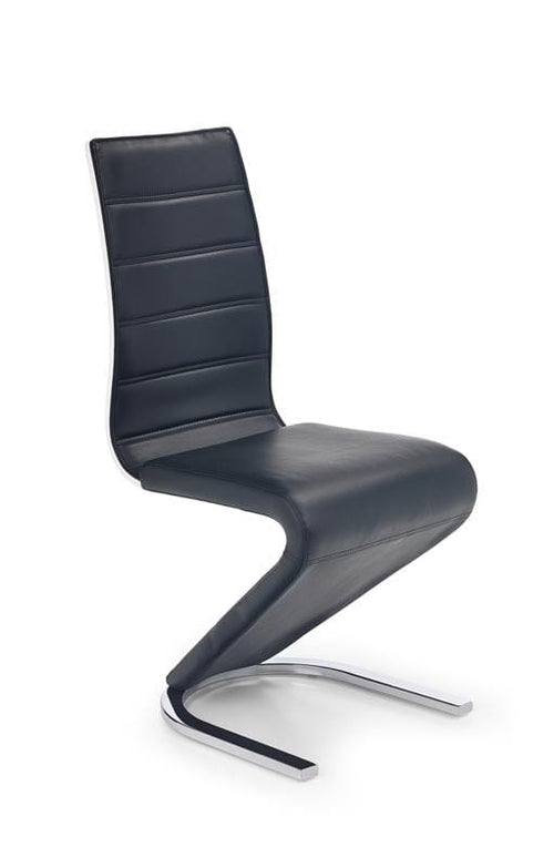 Scaun tapitat cu piele ecologica, Kai-194 Negru / Alb, l45xA58xH99 cm