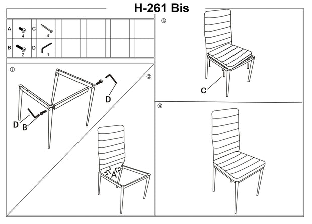 Scaun tapitat cu piele ecologica si picioare metalice, Han-261 Bis Bej Inchis / Aluminiu, l40xA38xH96 cm (1)