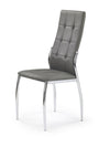Scaun tapitat cu piele ecologica si picioare metalice, K209 Gri / Crom, l43xA54xH101 cm