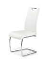 Scaun tapitat cu piele ecologica si picioare metalice, K211 Alb / Crom, l42xA60xH97 cm