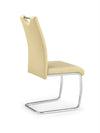 Scaun tapitat cu piele ecologica si picioare metalice, K211 Bej / Crom, l42xA60xH97 cm (1)