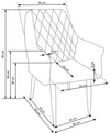 Scaun tapitat cu piele ecologica si picioare metalice, K287 Bej, l58xA61xH85 cm (7)