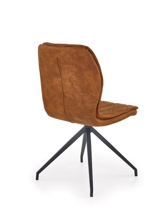 Halmar Scaun tapitat cu piele ecologica si picioare metalice Kai-237 Maro / Negru, l49xA62xH90 cm