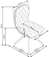 Halmar Scaun tapitat cu piele ecologica si picioare metalice Kai-237 Maro / Negru, l49xA62xH90 cm
