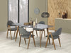 Halmar Scaun tapitat cu piele ecologica si picioare metalice, Kai-247 Gri / Natural, l53xA57xH80 cm
