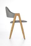 Halmar Scaun tapitat cu piele ecologica si picioare metalice, Kai-247 Gri / Natural, l53xA57xH80 cm