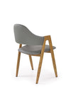 Halmar Scaun tapitat cu piele ecologica si picioare metalice, Kai-247 Gri / Natural, l53xA57xH80 cm