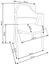 Halmar Scaun tapitat cu piele ecologica si picioare metalice, Kai-247 Gri / Natural, l53xA57xH80 cm