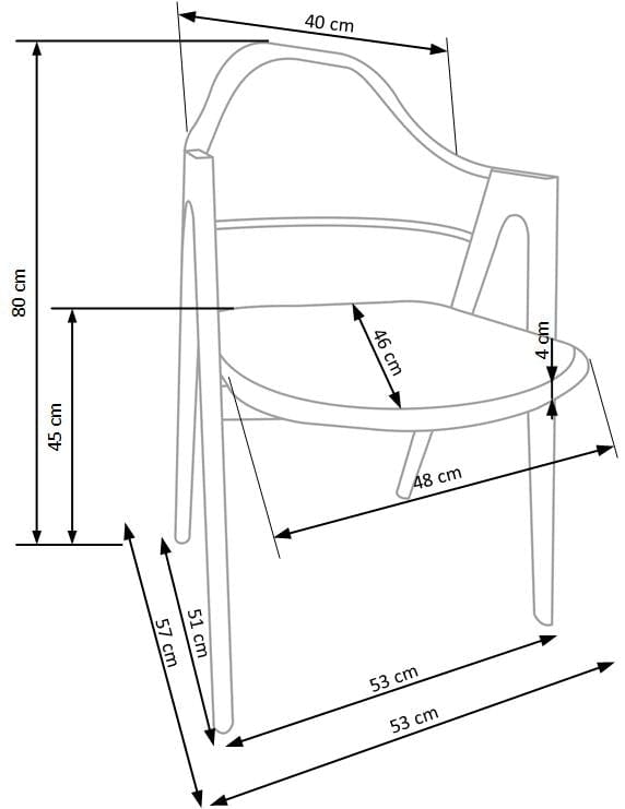 Halmar Scaun tapitat cu piele ecologica si picioare metalice, Kai-247 Gri / Natural, l53xA57xH80 cm