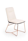 Halmar Scaun tapitat cu piele ecologica si picioare metalice Kai-390 Crem / Gri inchis / Auriu, l46xA60xH90 cm