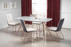Halmar Scaun tapitat cu piele ecologica si picioare metalice Kai-390 Crem / Gri inchis / Auriu, l46xA60xH90 cm