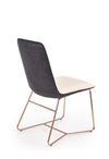 Halmar Scaun tapitat cu piele ecologica si picioare metalice Kai-390 Crem / Gri inchis / Auriu, l46xA60xH90 cm