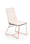 Halmar Scaun tapitat cu piele ecologica si picioare metalice Kai-390 Crem / Gri inchis / Auriu, l46xA60xH90 cm