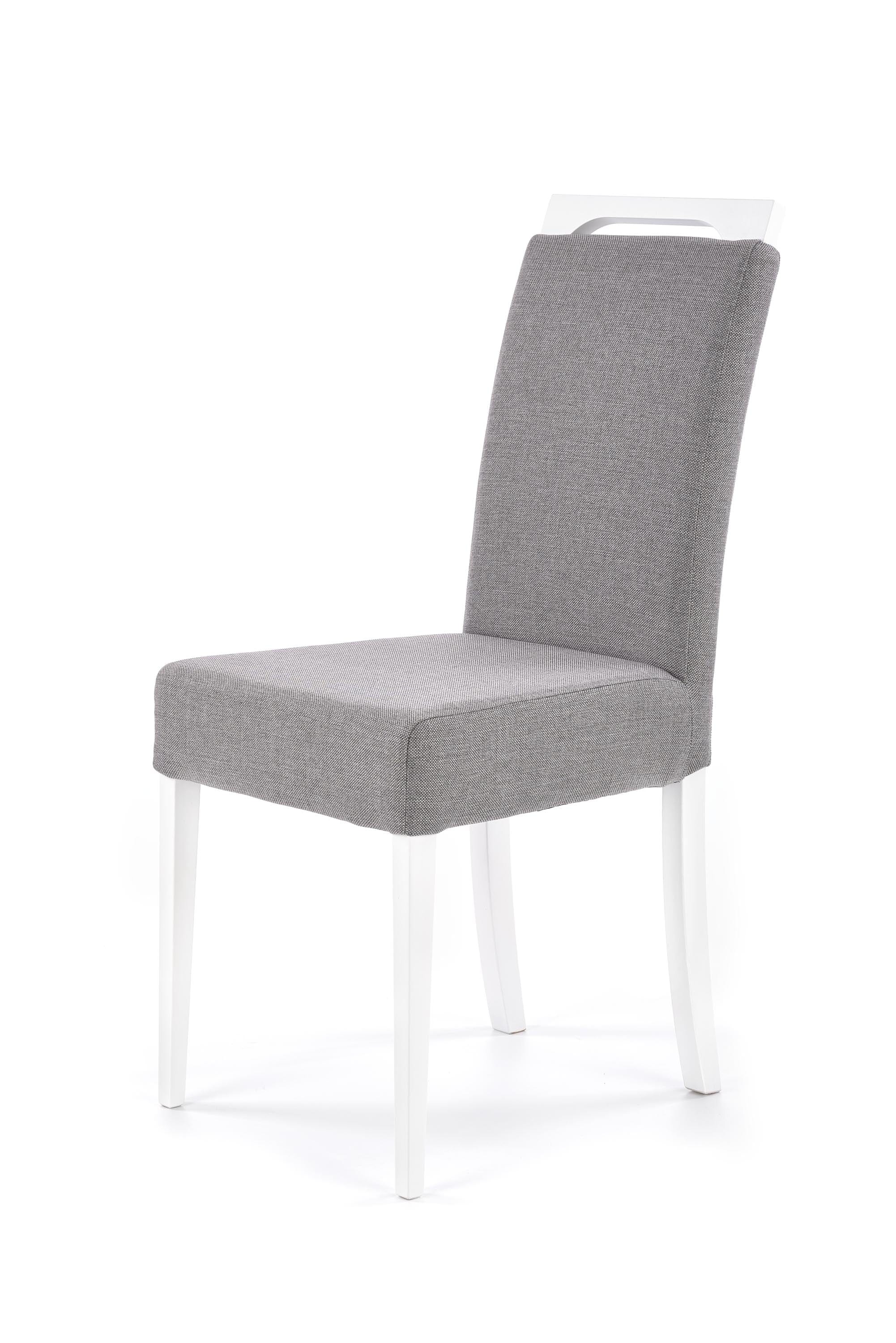 Halmar Scaun tapitat cu stofa, cu picioare din lemn Clarinda Gri / Alb, l42xA58xH97 cm