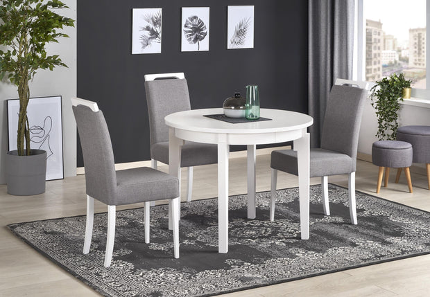 Halmar Scaun tapitat cu stofa, cu picioare din lemn Clarinda Gri / Alb, l42xA58xH97 cm