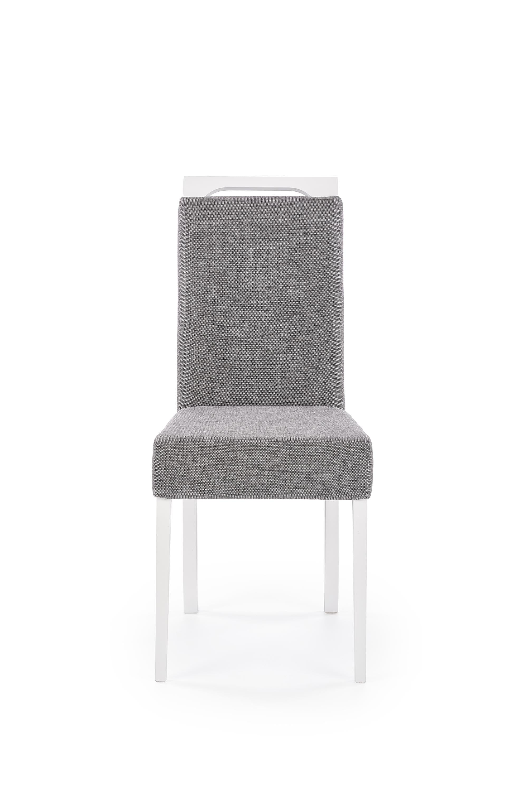Scaun tapitat cu stofa, cu picioare din lemn Clarinda Gri / Alb, l42xA58xH97 cm (2)