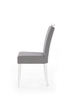 Scaun tapitat cu stofa, cu picioare din lemn Clarinda Gri / Alb, l42xA58xH97 cm (3)