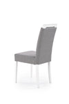 Scaun tapitat cu stofa, cu picioare din lemn Clarinda Gri / Alb, l42xA58xH97 cm (4)